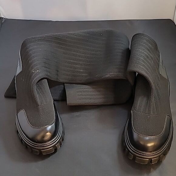 CUCCOO MINIMALIST KNIT DETAIL OVER KNEE BOOTS - Picture 13 of 16